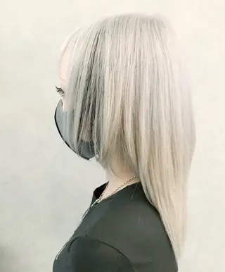 ミディアム カラー レイヤーブリーチ特化 ホワイト専門/岸のヘアスタイル