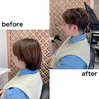 ショート カラー パーマ 川間 将彦のヘアスタイル