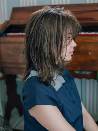 セミロング 福島 浩司のヘアスタイル