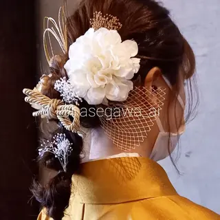 セミロング ヘアアレンジ デザインカラー /aiのヘアスタイル