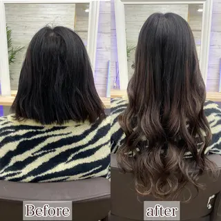 セミロング カラー ヘアアレンジ LAVENDIA 初音のヘアスタイル