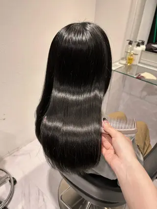 セミロング カラー 表参道♡暗髪♡ 艶カラー♡アユミのヘアスタイル
