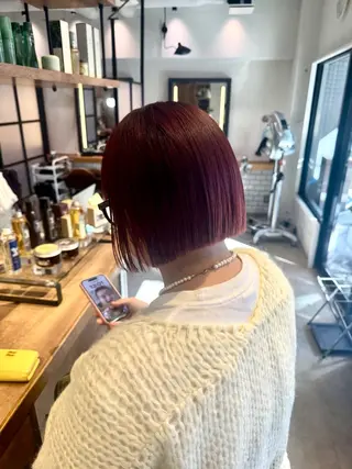 ショート カラー 暖色カラー🤎Red Neo meiのヘアスタイル