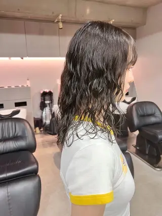 ミディアム パーマ ボブパーマコテ巻き風 パーマNo1深江秀平のヘアスタイル