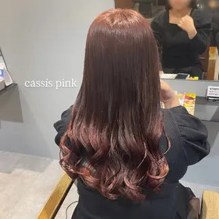 セミロング カラー Mimi🎀ブリーチ なし透明感 Ｗカラーのヘアスタイル