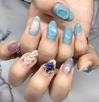 ロング カラー ヘアアレンジ キッズ ネイル マツエク・マツパ 福田 加奈のネイルデザイン