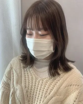 ミディアム カラー hub hair レイヤー/透明感のヘアスタイル