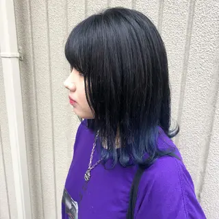 ミディアム カラー ウルフカット ハッシュカット/七海のヘアスタイル