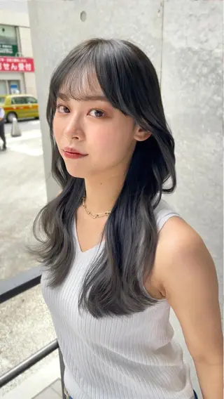 セミロング カラー 顔周り特化/韓国ヘア /レイヤー/吉野幸大のヘアスタイル