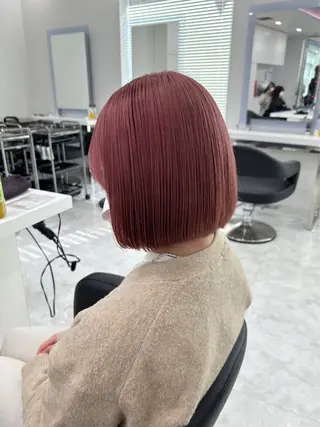 ショート カラー ヘアアレンジ 韓国レイヤー＆ピンク 艶髪🩶maikoのヘアスタイル