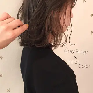 ミディアム カラー 市川 千夏のヘアスタイル