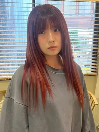 ロング カラー 🦮shiori アイドルオタク🦮のヘアスタイル