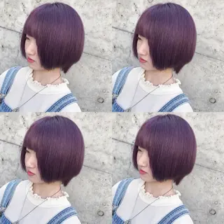 ショート カラー ヘアアレンジ TAKUMAブリーチ /切りっぱなし🪽のヘアスタイル
