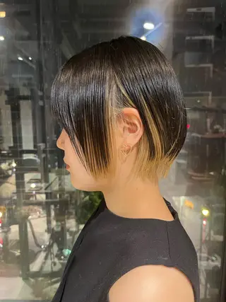ショート カラー うる艶カラー/恵比寿 ベージュ/丸山陽平のヘアスタイル