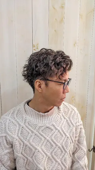 ショート メンズ パーマ こにし/蒲生四丁目 /美髪カラー/スパのヘアスタイル