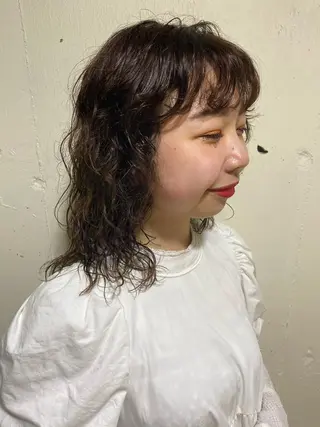 ミディアム パーマ パーマ美容師 hanaのヘアスタイル