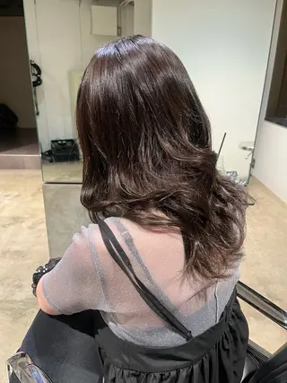 ミディアム カラー 長野 美沙のヘアスタイル