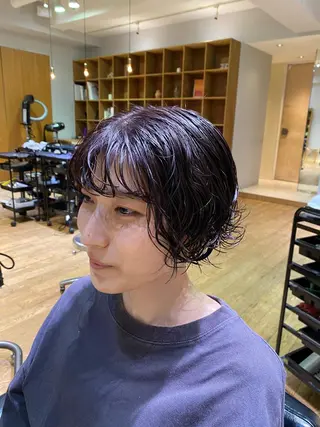 ショート 大人可愛い♡コテ巻き パーマ🌼杉田 萌恵のヘアスタイル