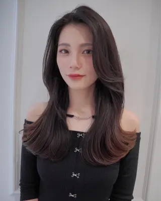 ロング NARE 韓国ヘアのヘアスタイル