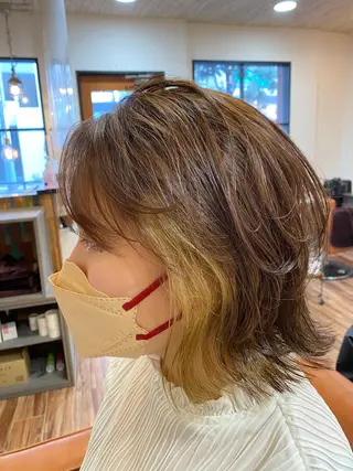 ミディアム くびれショート・ボブ カットorパーマ特化のヘアスタイル