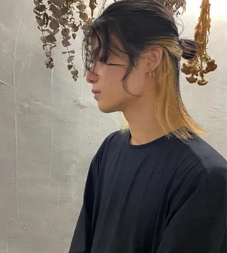 ミディアム カラー メンズ パーマ、髪質改善 カズマのヘアスタイル