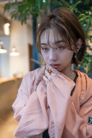 ショート カラー パーマ ヘアアレンジ 顔周りカット・相談 レイヤーも◎しずくのヘアスタイル
