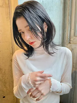 ミディアム カラー 似合わせカラーパーマ 🌿kitin米川のヘアスタイル
