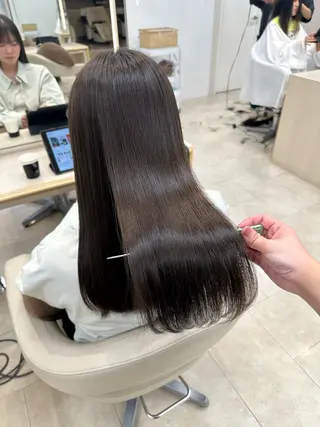 ロング カラー お悩み改善 黄金比みくのヘアスタイル