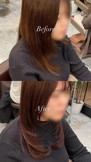 セミロング カラー Ayu🩶 パーマモデル募集中のヘアスタイル