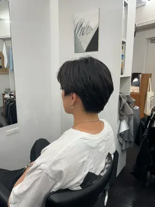 ミディアム メンズ 【ヤマザキアヤメ】 艶カラー/縮毛矯正のヘアスタイル