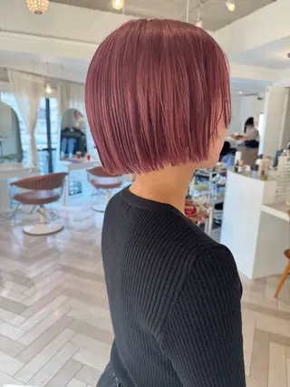 カラー ブリーチカラー🎀 韓国風/寺門美優のヘアスタイル