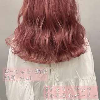 ロング カラー パーマ ヘアアレンジ メンズ キッズ ネイル マツエク・マツパ 新宿駅近♡友達とOK 🦋W -ワット -のヘアスタイル