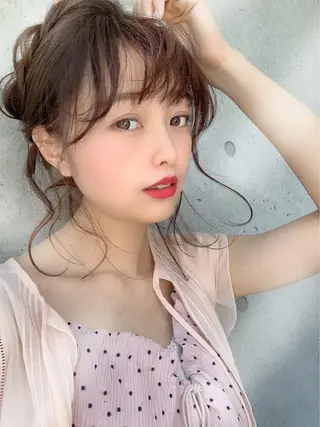 セミロング カラー 大人っぽ♡上品な暖色 ♡ブリーチなし♡のヘアスタイル