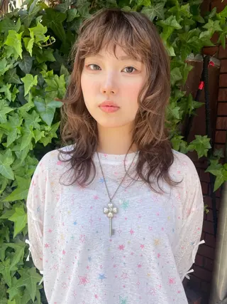 ミディアム パーマ 無料カット/ 癖毛風パーマ/凜のヘアスタイル