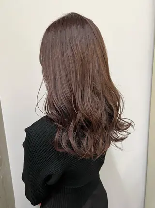 セミロング 土田かほ/本日🈳 透明感カラー🍃のヘアスタイル