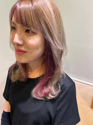 ロング カラー 久木原 ゆりのヘアスタイル