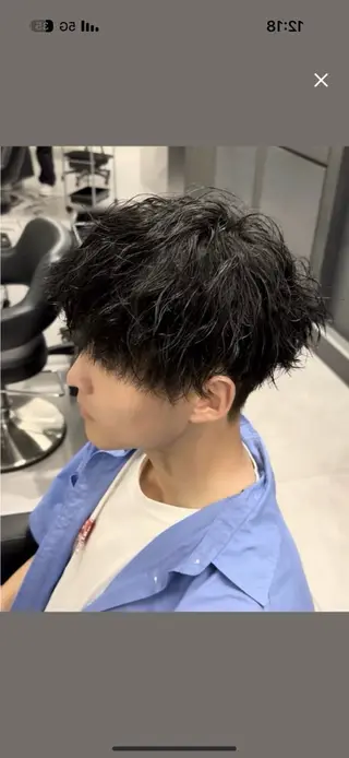 ショート カラー パーマ メンズ ツイストスパイラル/ 😈波巻き/いっさのヘアスタイル