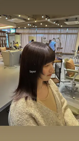 ミディアム こがねざわみさき 🦭透明感カラーのヘアスタイル