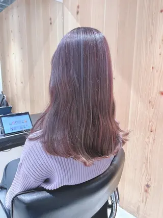 セミロング カラー スキバサミを使わない カット🌼唯🌼のヘアスタイル