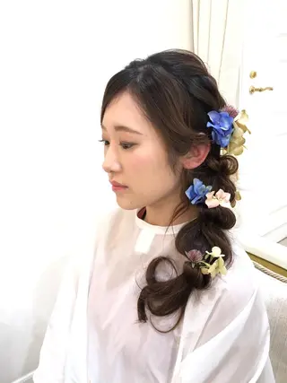 セミロング カラー パーマ ヘアアレンジ 色タイプ診断 ❤️Umi❤️のヘアスタイル