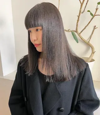ロング カラー 顔周りカット/透明感 カラー✂️MEIのヘアスタイル