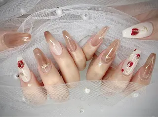 ネイル I-nailロング /ワンホン/キラキラのネイルデザイン