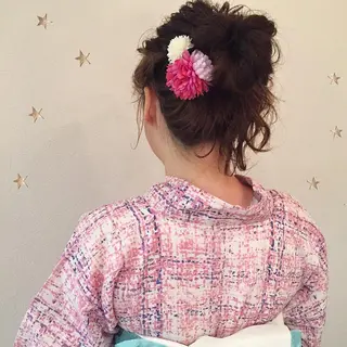 セミロング ヘアアレンジ 市川 千夏のヘアスタイル