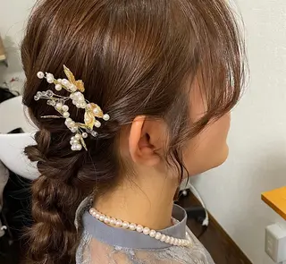 セミロング ヘアアレンジ 池谷 久美子のヘアスタイル