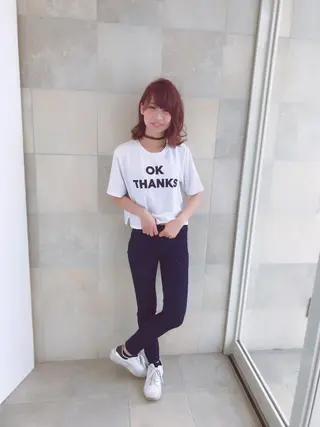 ミディアム カラー ヘアアレンジ 烏丸韓国ヘア🇰🇷 ayaka🎀のヘアスタイル