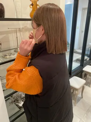 ショート カラー パーマ riria/ボブ /透明感カラー🎀のヘアスタイル