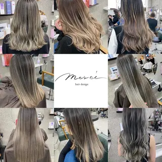 ロング カラー Lull1人美容室 バレイヤージュのヘアスタイル