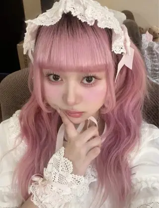 ロング カラー 🪸ハイトーンカラー エクステmisakiのヘアスタイル