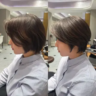 ショート 頭から整える美容師 松田のヘアスタイル