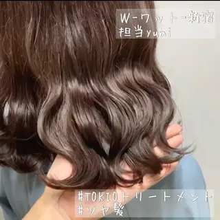 セミロング カラー パーマ ヘアアレンジ メンズ キッズ ネイル マツエク・マツパ 新宿駅近♡友達とOK 🦋W -ワット -のヘアスタイル